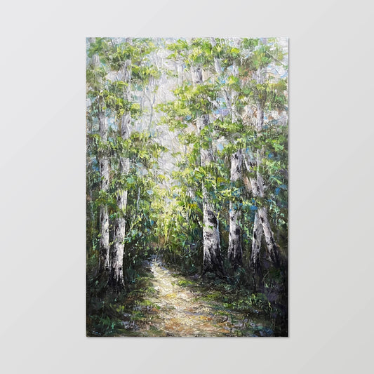 landscape painting"Path in the Birch Forest"