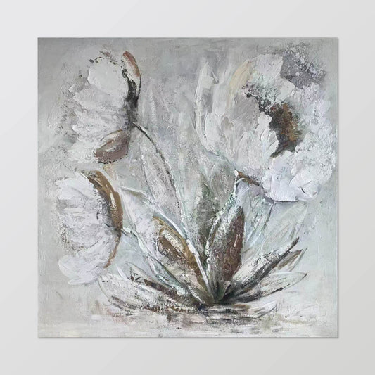 texture painting"Hazy Blossoms "