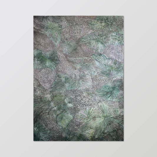 texture painting"Micro Leaf World"